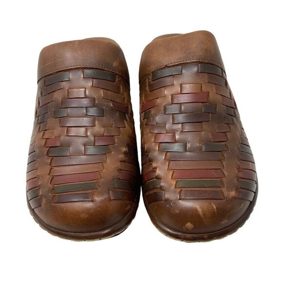 BORN Yucatan 10 / 42 Clog Slide Wedge Woven BrownLeather Comfort Shoes Womens - Picture 2 of 16